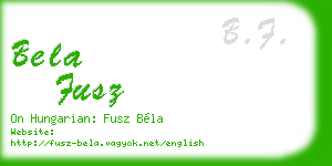 bela fusz business card