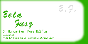 bela fusz business card